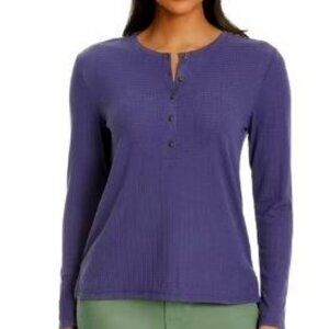 NWT G.H. Bass Womens Textured Henley Top Sz Large